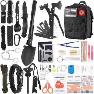 142-Piece Survival and First Assist Equipment with Molle Pouch – Important Gear for Males, Dads, and Husbands Who Get pleasure from Tenting and Outside Adventures