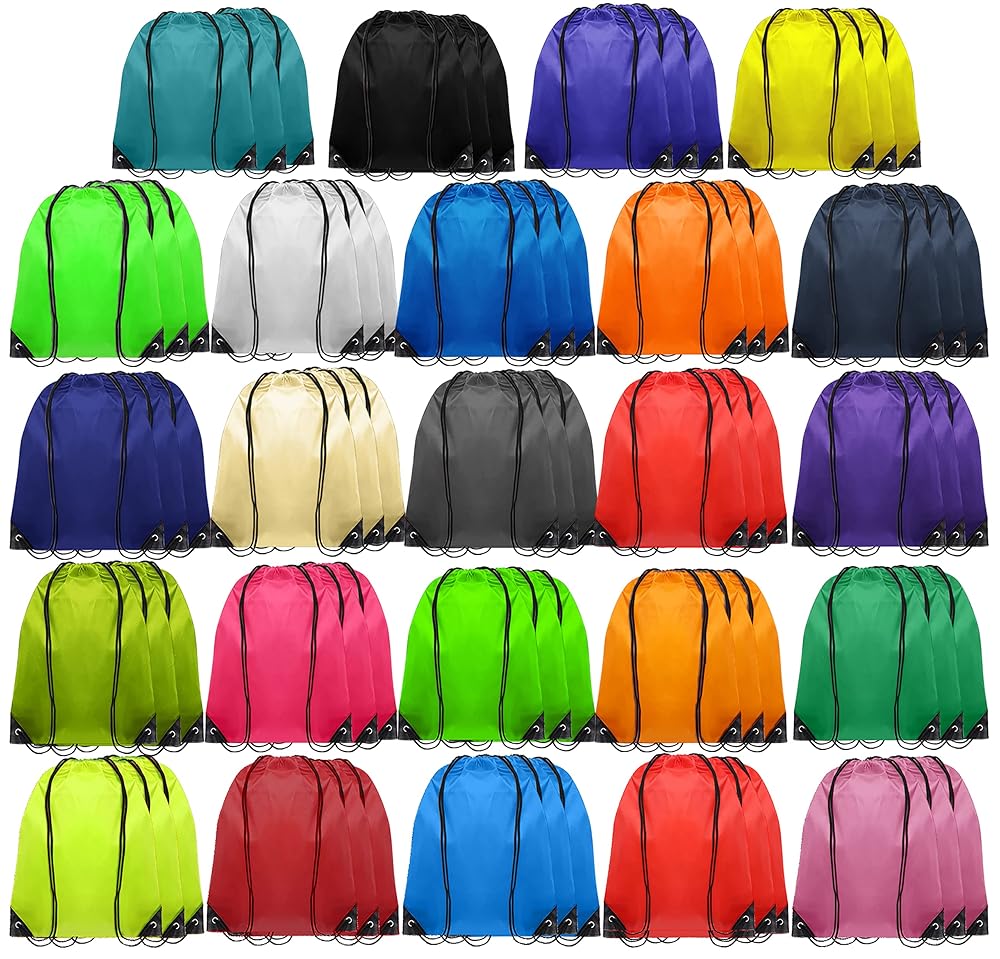 Bulk Set of 72 Drawstring Health club Baggage – Accessible in 24 Colours