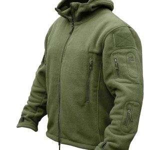 CRYSULLY Males’s Tactical Army Fleece Hooded Jacket for Outside Adventures