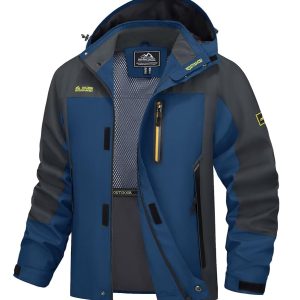 MAGCOMSEN Males’s Hooded Windbreaker Jacket – Water-Resistant and Windproof, That includes 5 Pockets for Mountain climbing, Fishing, and Journey