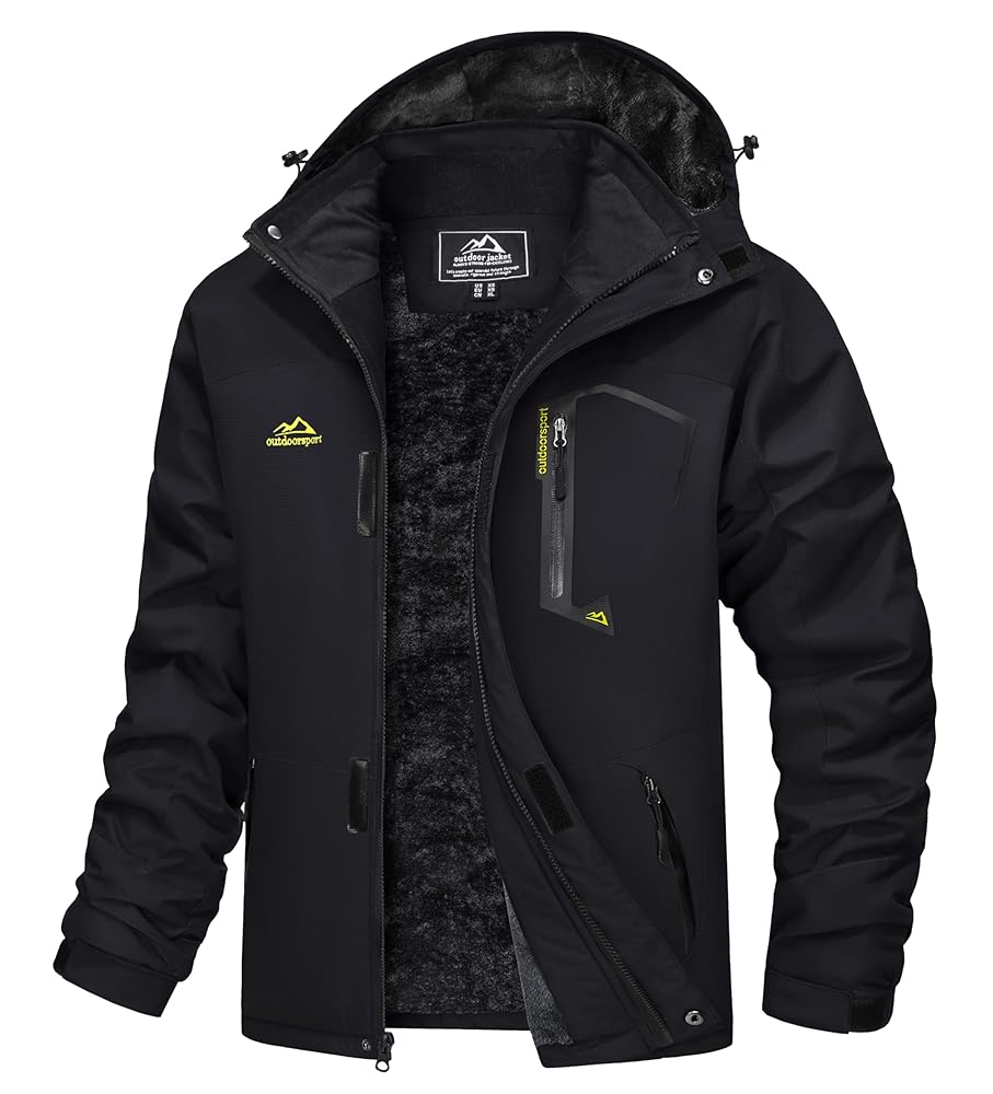 MAGCOMSEN Males’s Winter Coat – Water-Resistant Ski and Snow Jacket, Heat Fleece Parka with A number of Pockets