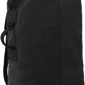 Spacious Canvas Leisure Backpack – Tactical Army Duffel Bag for Journey and Climbing, High-Load Gymnasium Bag for Out of doors Actions (Black, Dimension L)