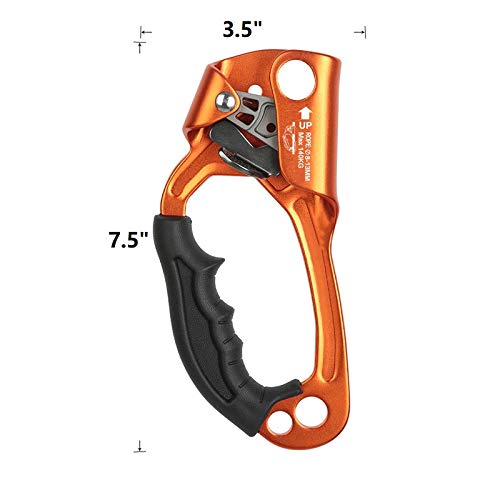 SRT Climbing Hand Ascender - Light-weight Aviation Alloy for Mountaineering and Rappelling, Ergonomic Left-Handed Design for Arborists and Tree Climbers