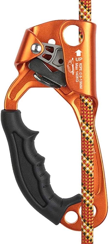 SRT Climbing Hand Ascender – Light-weight Aviation Alloy for Mountaineering and Rappelling, Ergonomic Left-Handed Design for Arborists and Tree Climbers