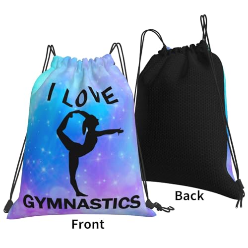 Unisex Drawstring Backpack for Gymnastics – Blue Star Stability Sport Sack for Journey, Health club, and Swimming